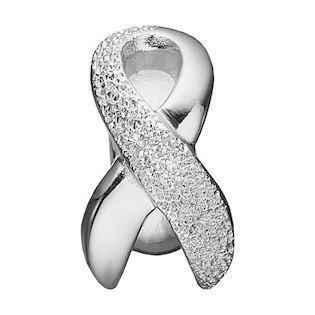 Christina Collect 925 sterling sølv Støttebrysts sjarm - Break Cancer sløyfe til sølvarmbånd